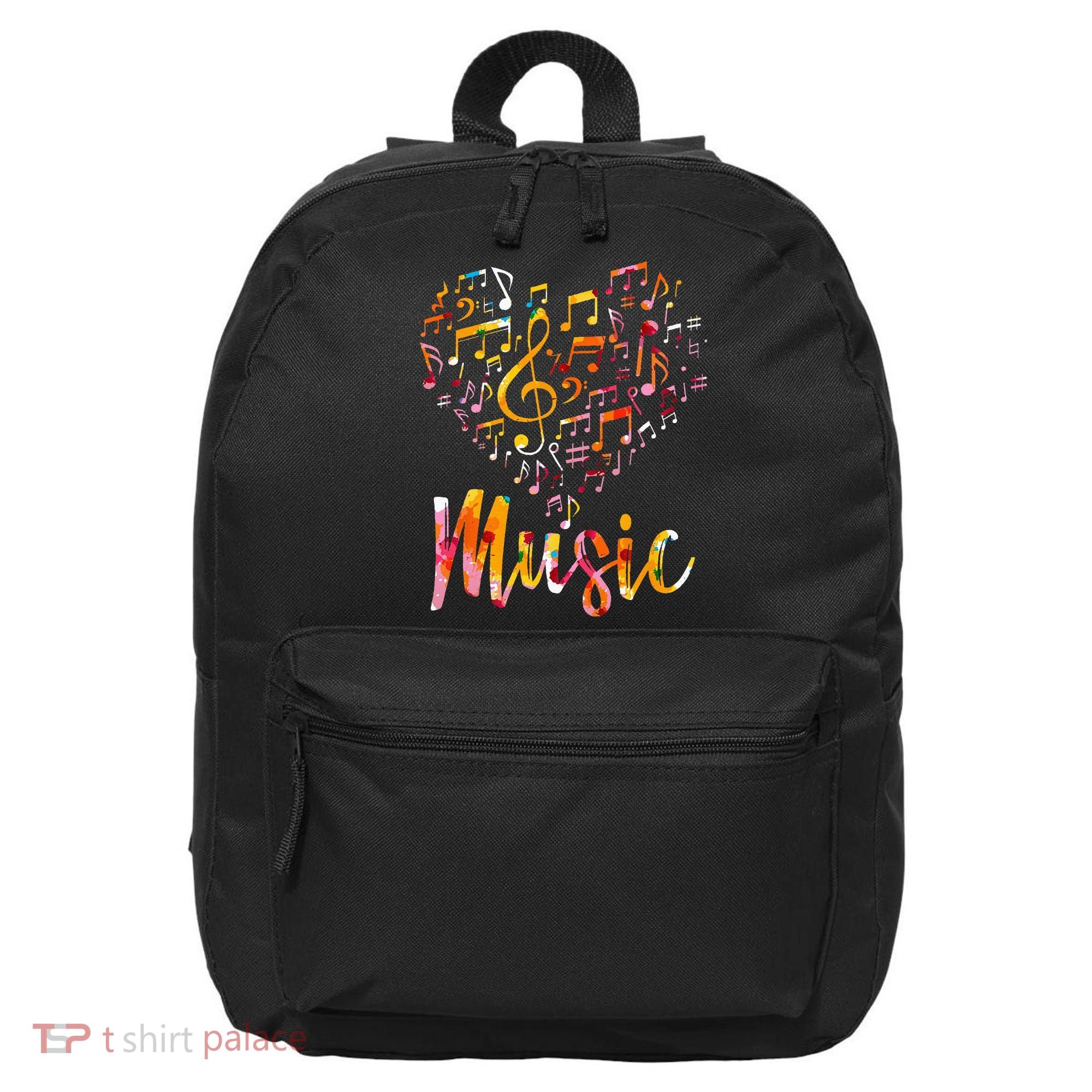 Musician Gift Musical Instrument Music Notes Treble Clef 16 in Basic Backpack