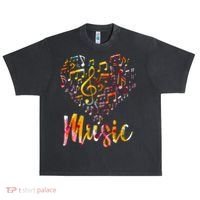 Musician Gift Musical Instrument Music Notes Treble Clef Urban Oversized Heavyweight T-Shirt thumb 0
