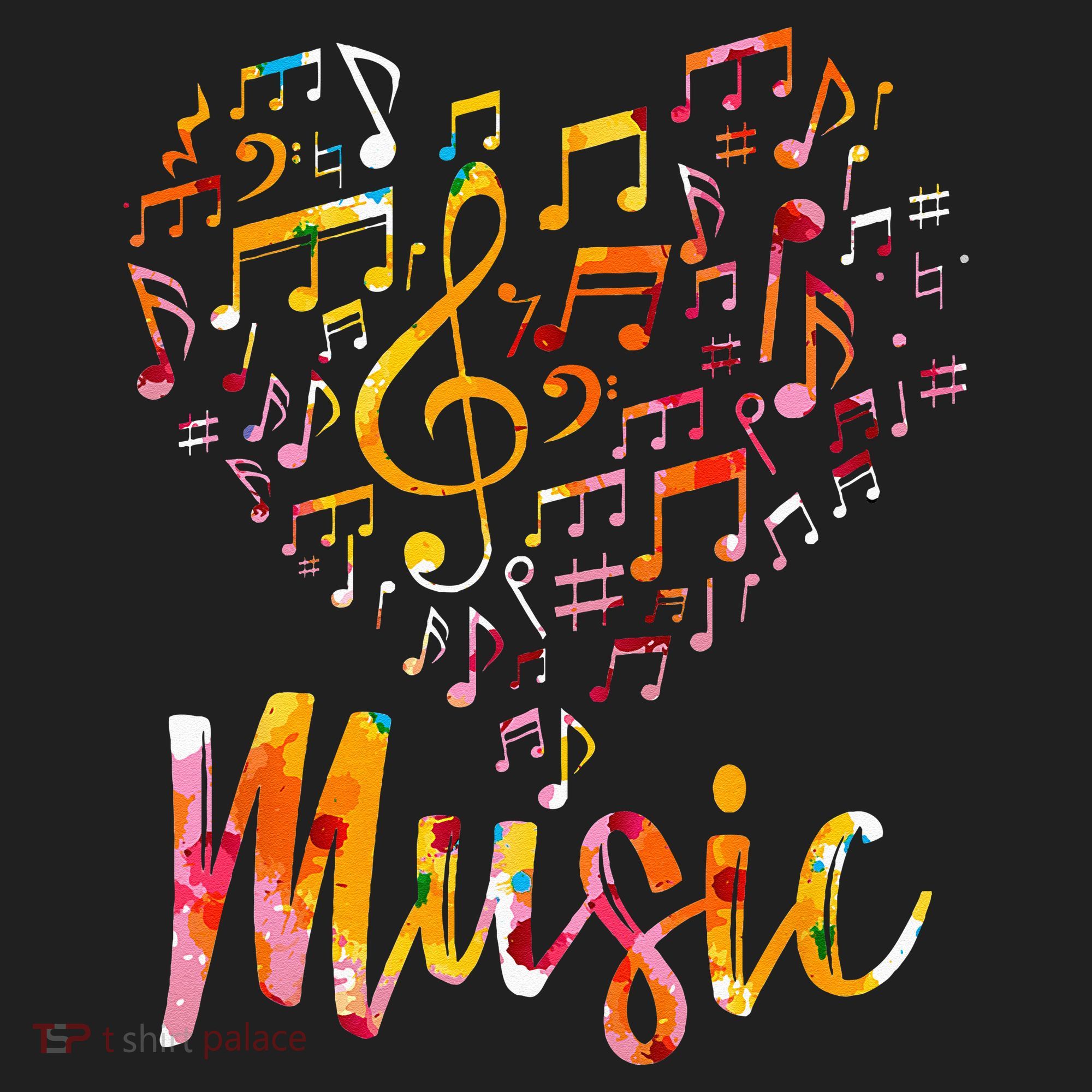 Musician Gift Musical Instrument Music Notes Treble Clef Urban Oversized Heavyweight T-Shirt