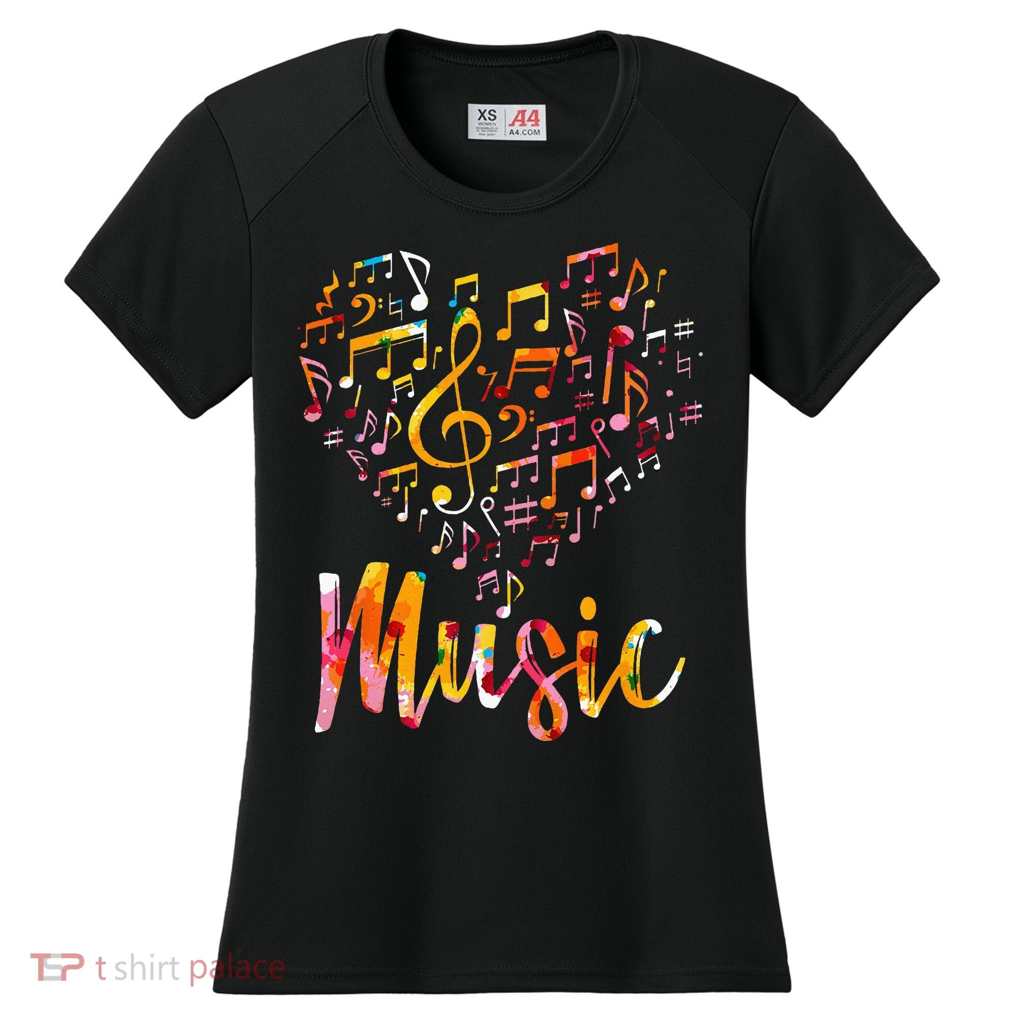 Musician Gift Musical Instrument Music Notes Treble Clef Women's Cooling Performance Crew T-Shirt