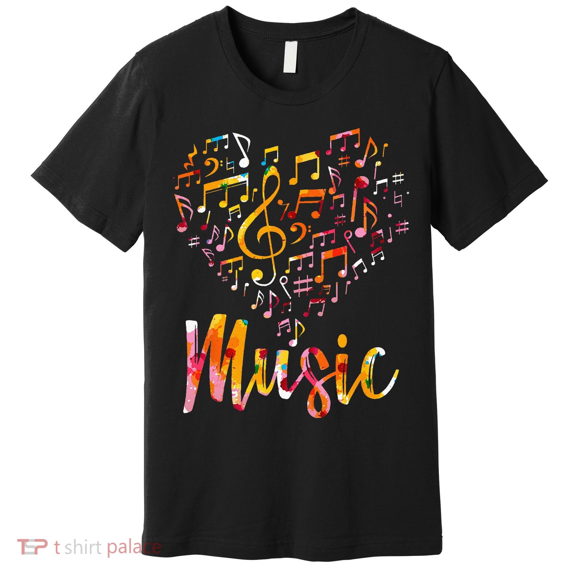 Musician Gift Musical Instrument Music Notes Treble Clef Premium T-Shirt