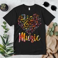 Musician Gift Musical Instrument Music Notes Treble Clef Premium T-Shirt thumb 2