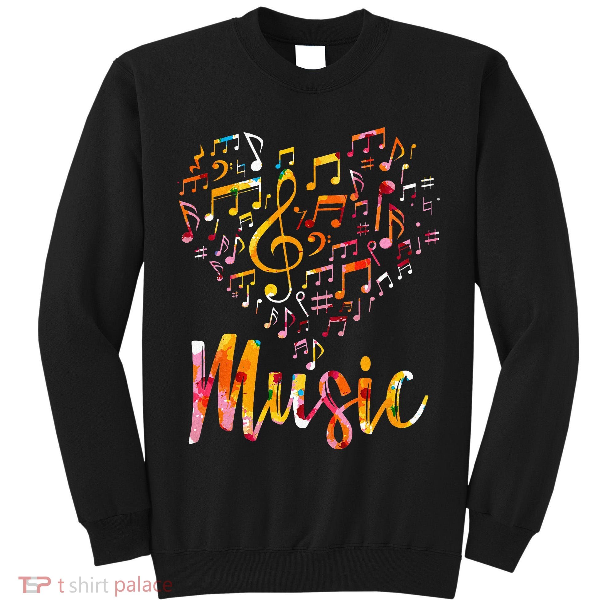 Musician Gift Musical Instrument Music Notes Treble Clef Tall Sweatshirt