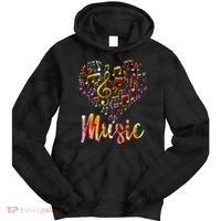 Musician Gift Musical Instrument Music Notes Treble Clef Tie Dye Hoodie thumb 0