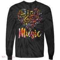 Musician Gift Musical Instrument Music Notes Treble Clef Tie-Dye Long Sleeve Shirt thumb 0