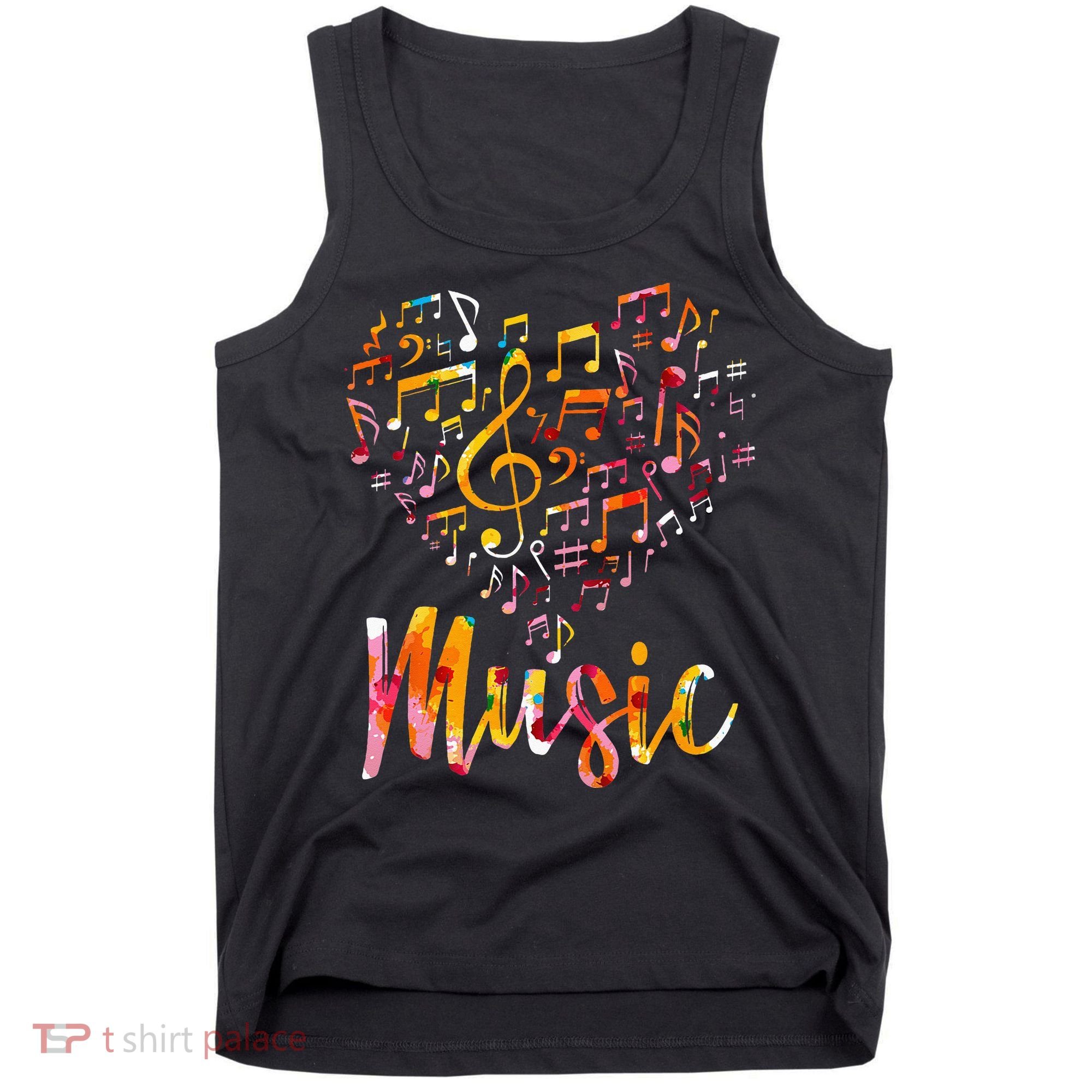 Musician Gift Musical Instrument Music Notes Treble Clef Tank Top