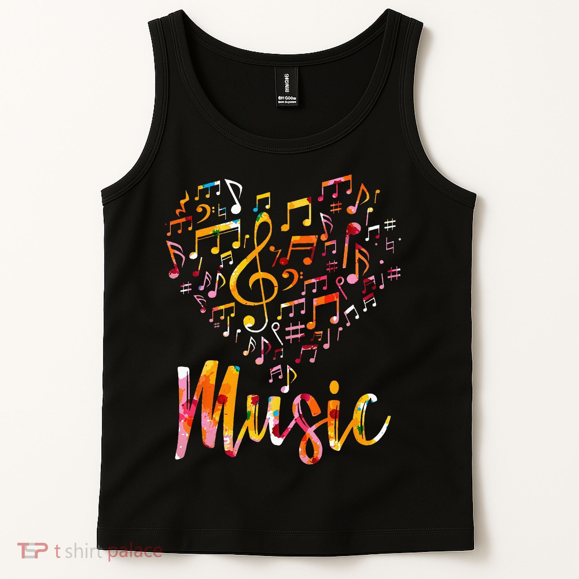 Musician Gift Musical Instrument Music Notes Treble Clef Tank Top