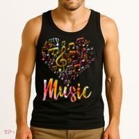 Musician Gift Musical Instrument Music Notes Treble Clef Tank Top thumb 3