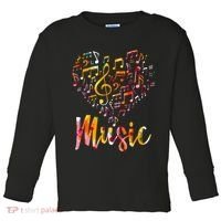 Musician Gift Musical Instrument Music Notes Treble Clef Toddler Long Sleeve Shirt thumb 0