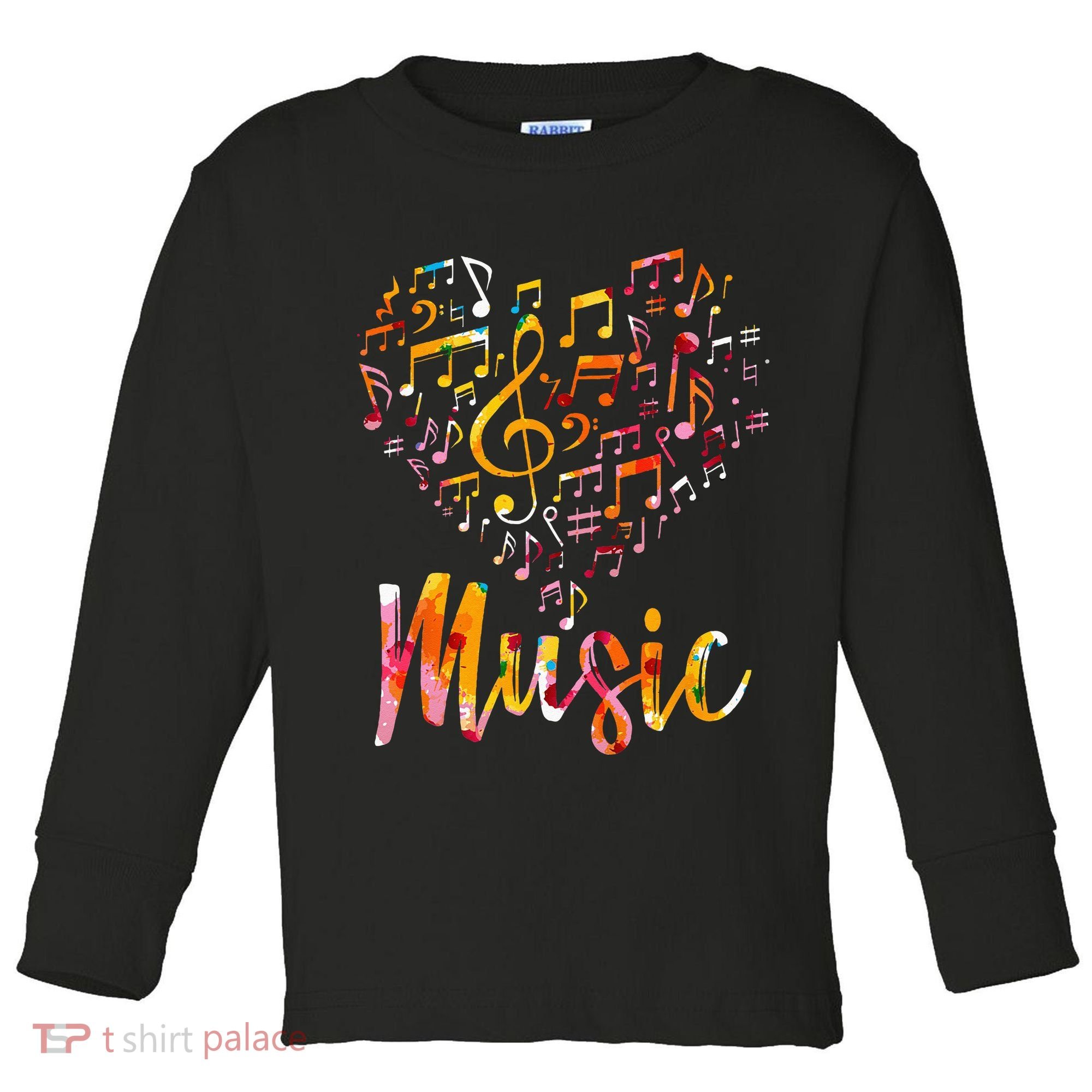 Musician Gift Musical Instrument Music Notes Treble Clef Toddler Long Sleeve Shirt