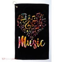 Musician Gift Musical Instrument Music Notes Treble Clef Golf Towel thumb 0