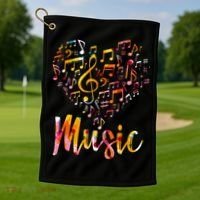 Musician Gift Musical Instrument Music Notes Treble Clef Golf Towel thumb 1