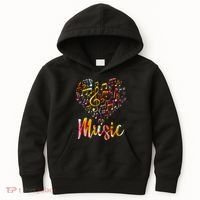 Musician Gift Musical Instrument Music Notes Treble Clef Kids Hoodie thumb 0