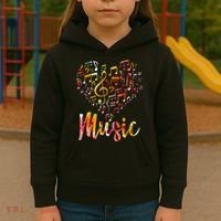 Musician Gift Musical Instrument Music Notes Treble Clef Kids Hoodie thumb 3