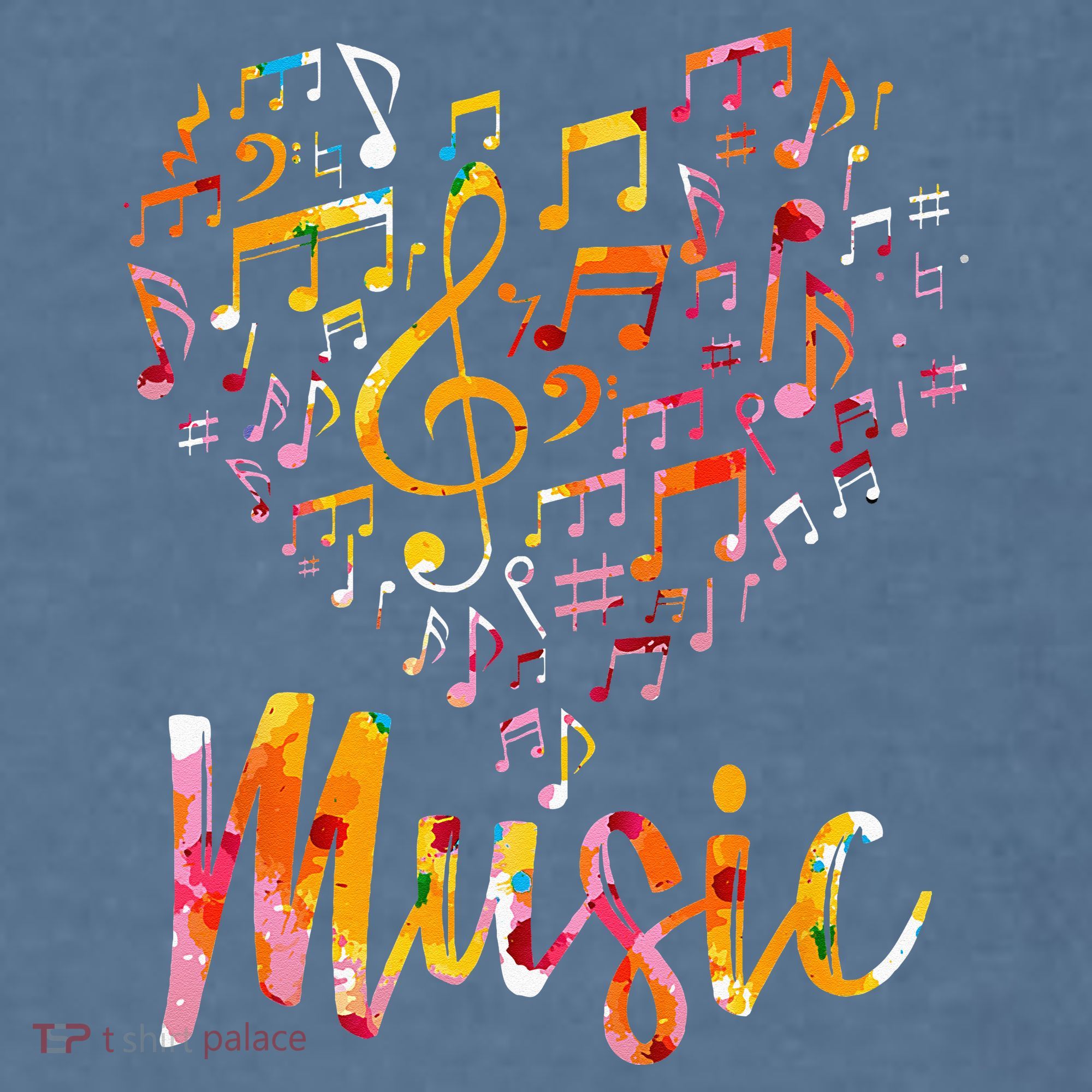 Musician Gift Musical Instrument Music Notes Treble Clef Comfort Colors Garment-Dyed Hooded Sweatshirt