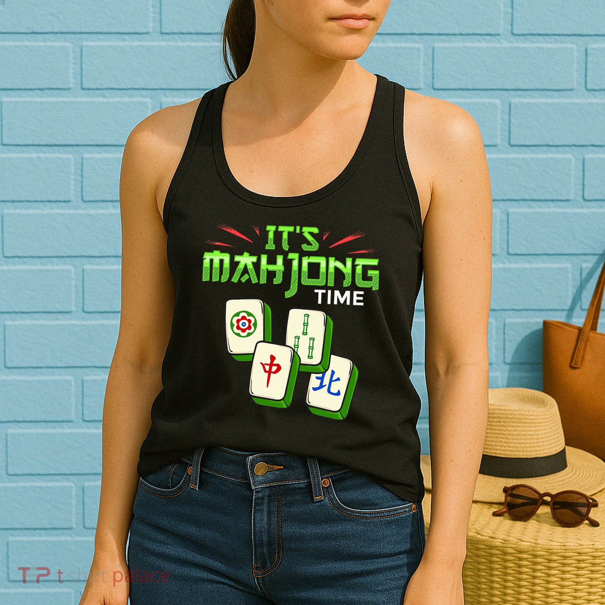 Mahjong Game Mah Jongg Online Player Tile Women's Tank Top