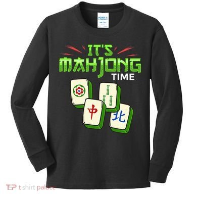 Mahjong Game Mah Jongg Online Player Tile Kids Long Sleeve Shirt