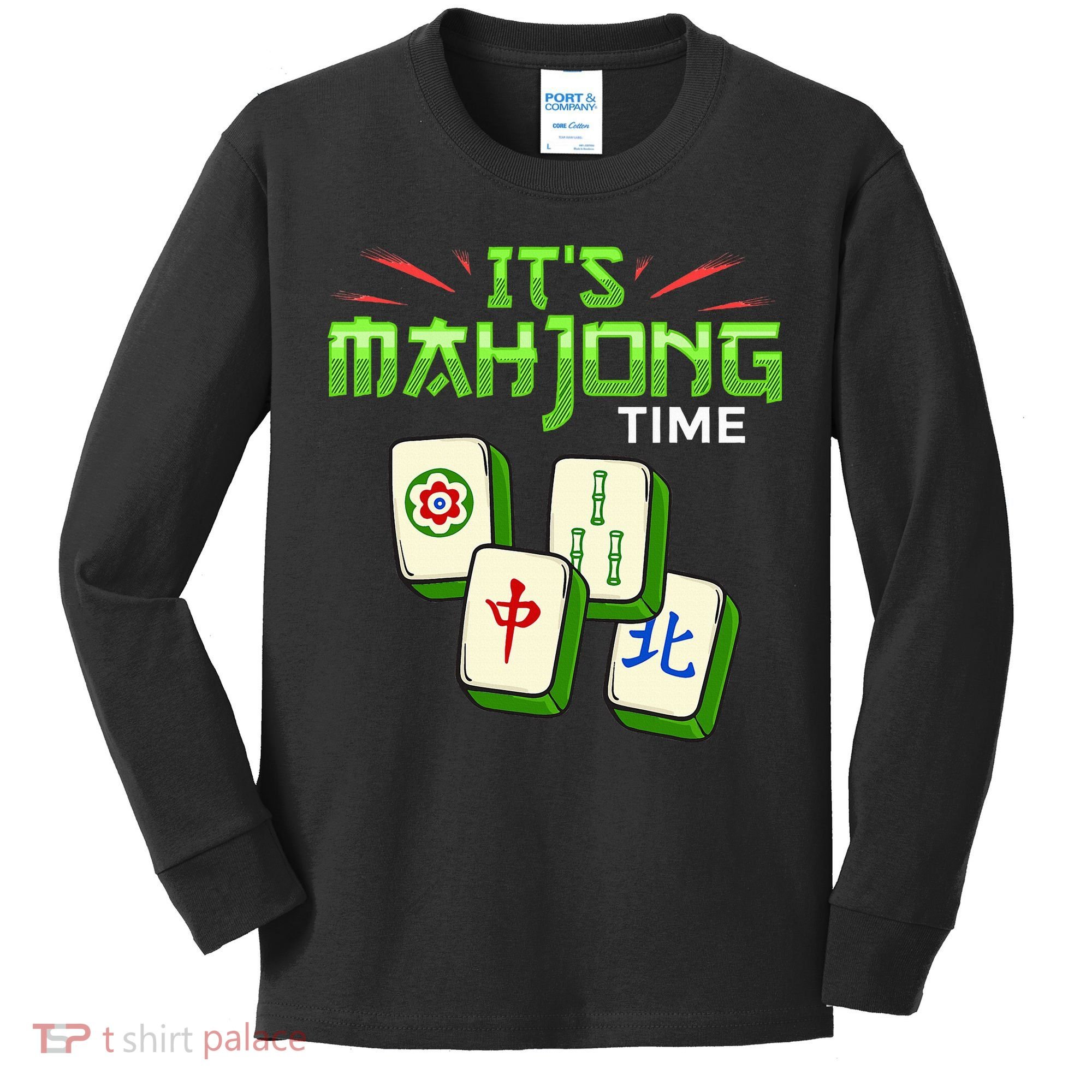 Mahjong Game Mah Jongg Online Player Tile Kids Long Sleeve Shirt