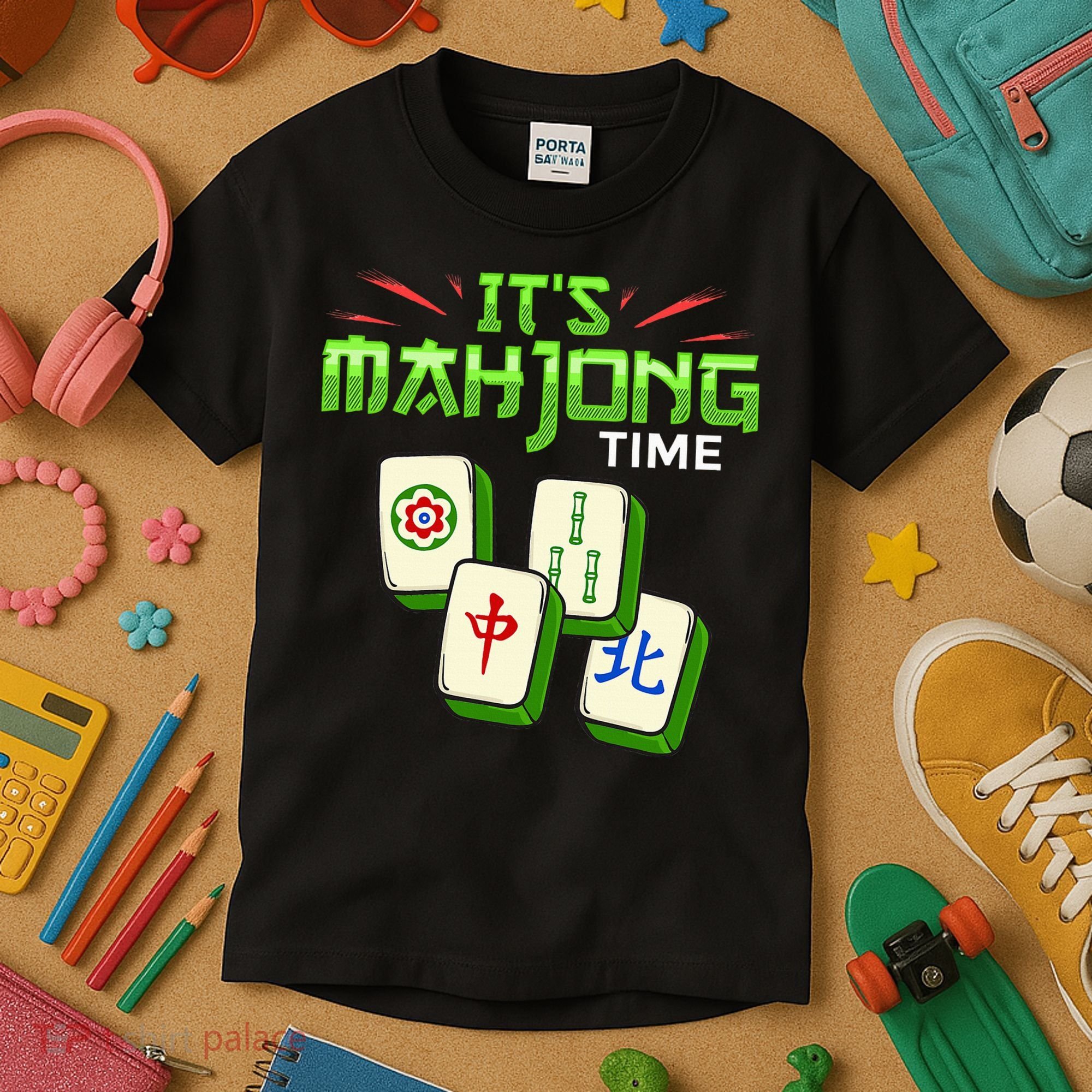 Mahjong Game Mah Jongg Online Player Tile Kids T-Shirt