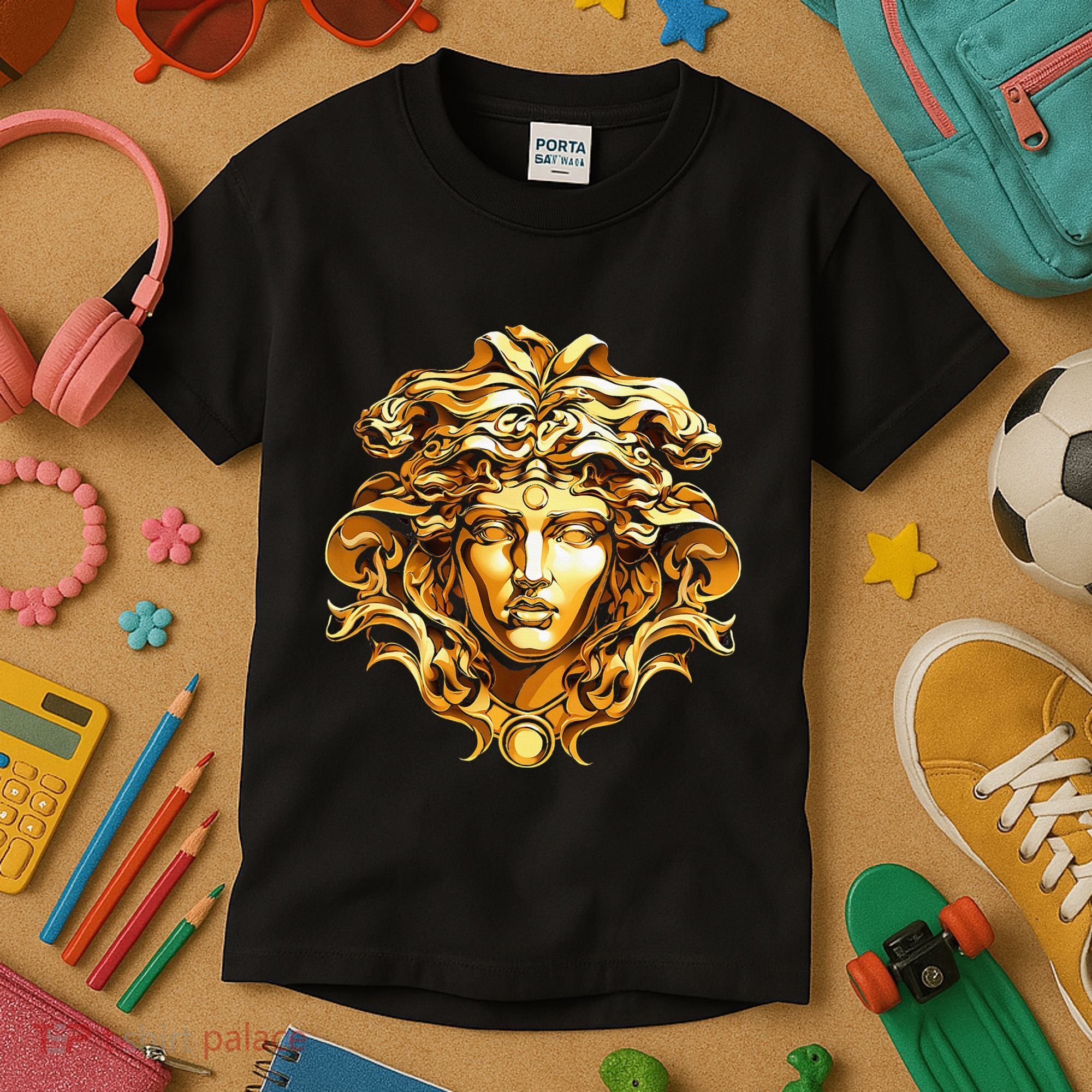 Medusahead Greek Mythology Ancient Snake Hair Kids T-Shirt