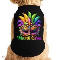 Mardi Gras Mask Feather Party Mardi Gras Carnival Mask Fleur De Lis Doggie Tank thumb 0