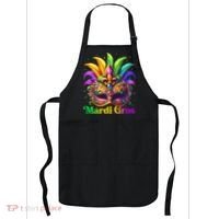 Mardi Gras Mask Feather Party Mardi Gras Carnival Mask Fleur De Lis Apron thumb 0