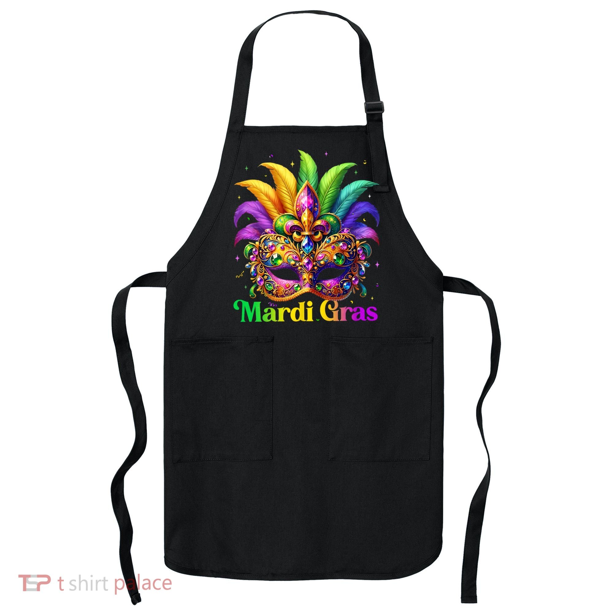 Mardi Gras Mask Feather Party Mardi Gras Carnival Mask Fleur De Lis Apron