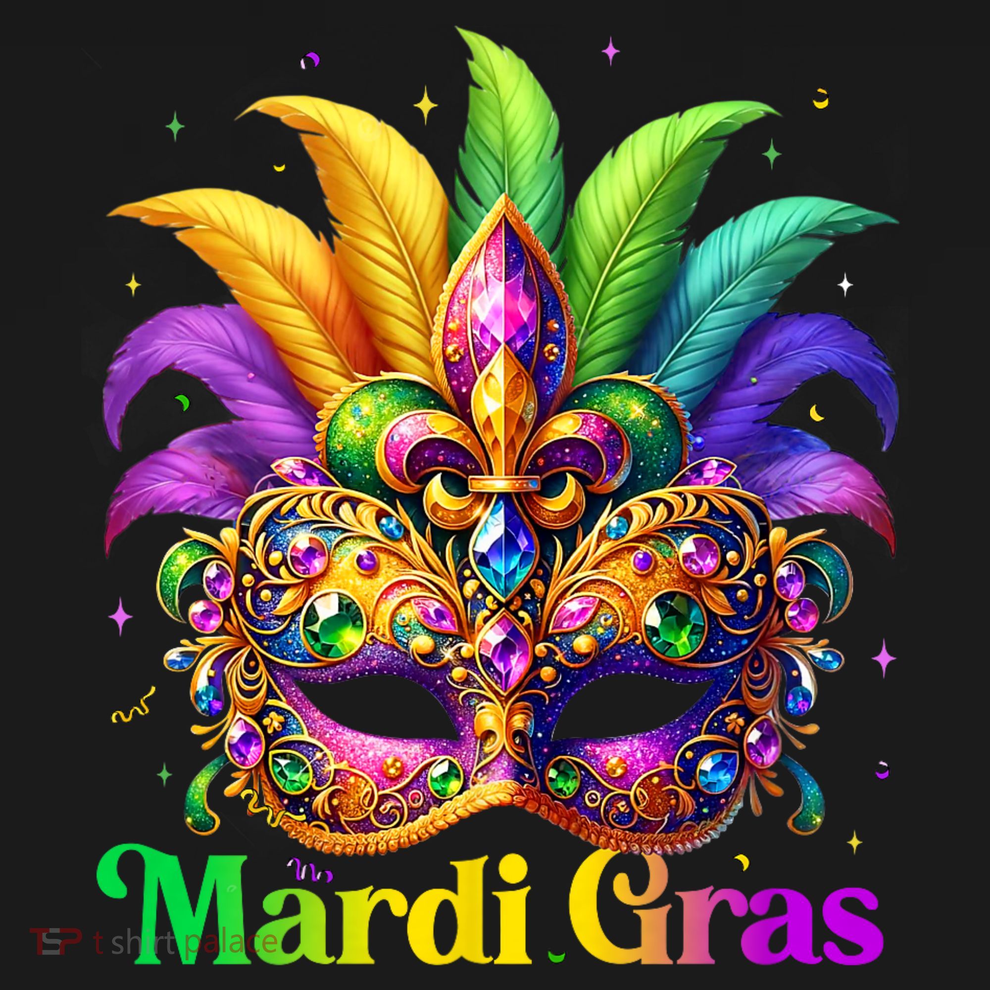 Mardi Gras Mask Feather Party Mardi Gras Carnival Mask Fleur De Lis Women's Hoodie