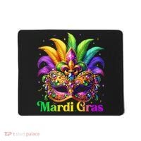Mardi Gras Mask Feather Party Mardi Gras Carnival Mask Fleur De Lis Mousepad thumb 0