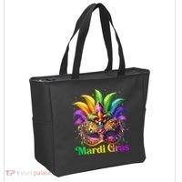 Mardi Gras Mask Feather Party Mardi Gras Carnival Mask Fleur De Lis Tote Bag thumb 2