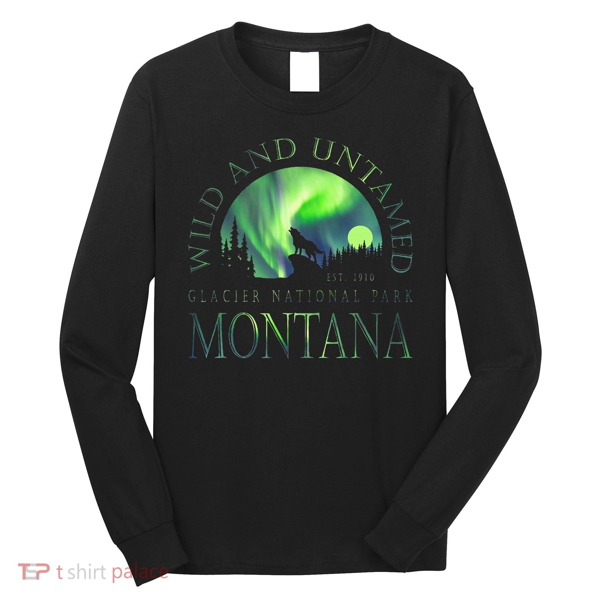 Montana Glacier National Park Northern Lights Long Sleeve Shirt