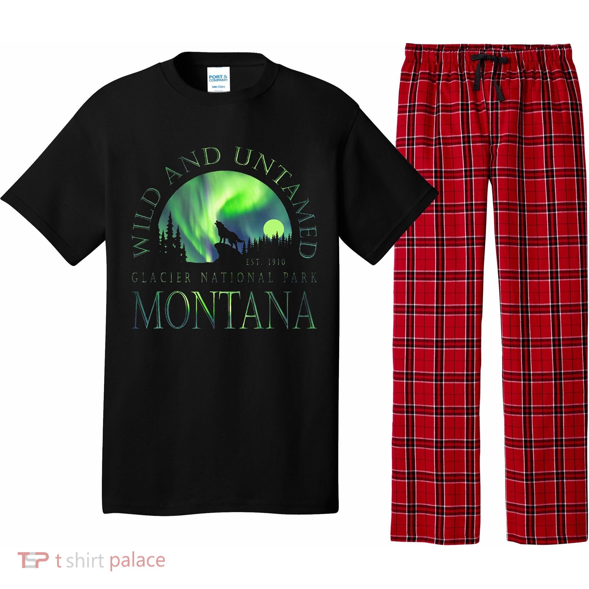Montana Glacier National Park Northern Lights Pajama Set