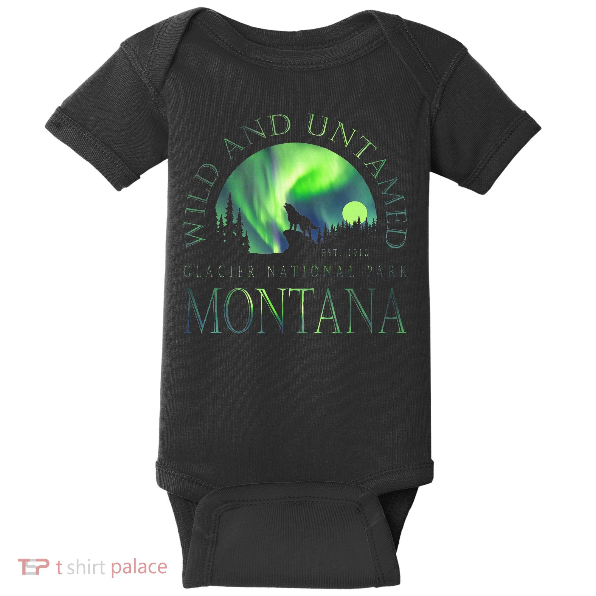 Montana Glacier National Park Northern Lights Baby Bodysuit