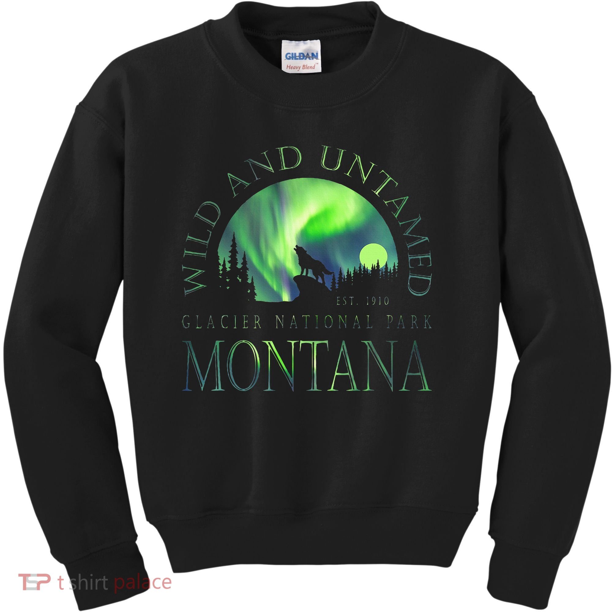 Montana Glacier National Park Northern Lights Kids Sweatshirt