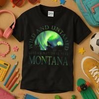 Montana Glacier National Park Northern Lights Kids T-Shirt thumb 3