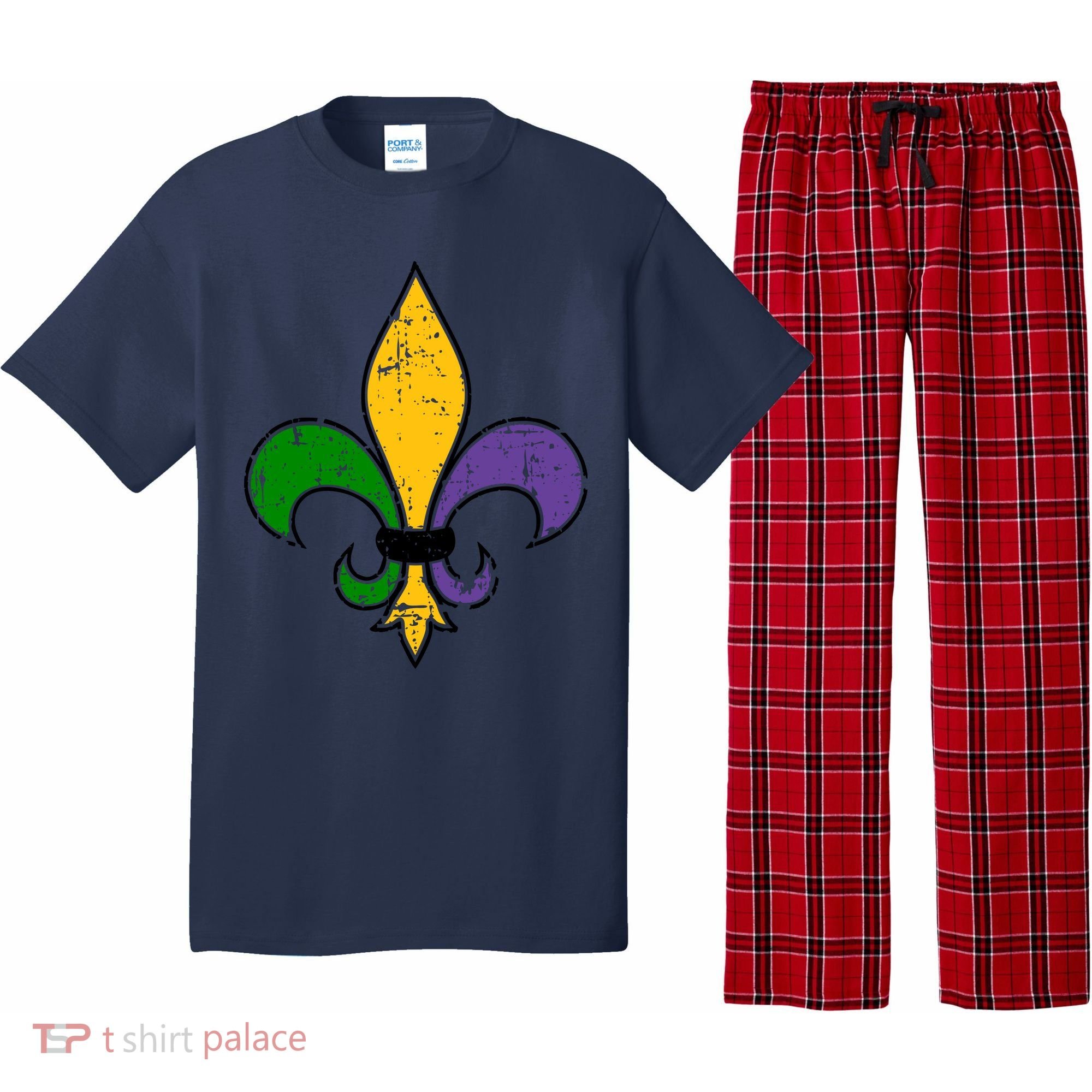 Mardi Gras New Orleans Fleur De Lis Pajama Set