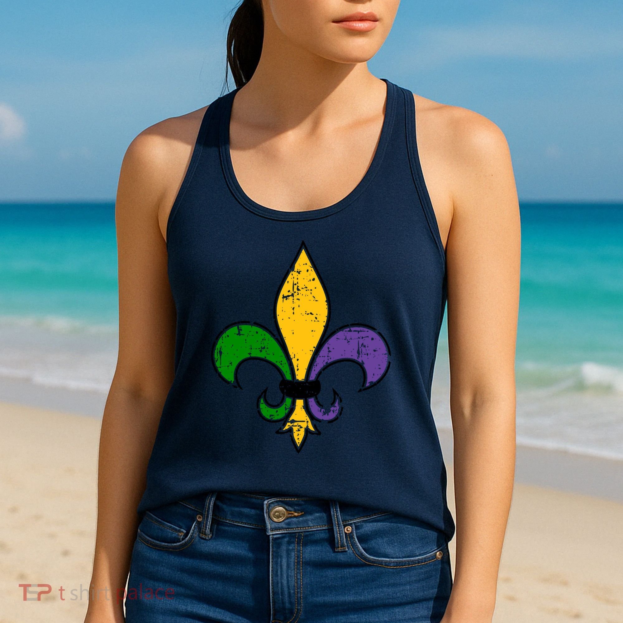 Mardi Gras New Orleans Fleur De Lis Women's Tank Top