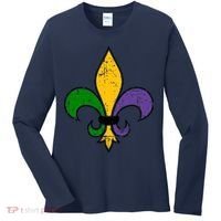 Mardi Gras New Orleans Fleur De Lis Women's Long Sleeve Shirt thumb 0