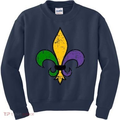 Mardi Gras New Orleans Fleur De Lis Kids Sweatshirt