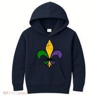 Mardi Gras New Orleans Fleur De Lis Kids Hoodie thumb 0