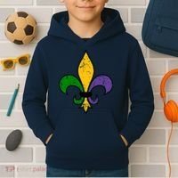Mardi Gras New Orleans Fleur De Lis Kids Hoodie thumb 2