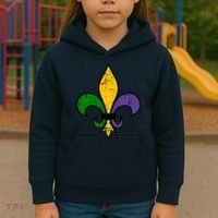Mardi Gras New Orleans Fleur De Lis Kids Hoodie thumb 3