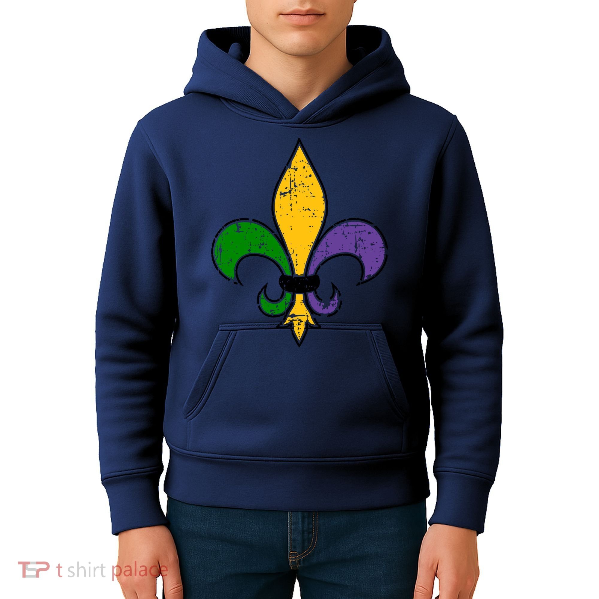 Mardi Gras New Orleans Fleur De Lis Kids Hoodie