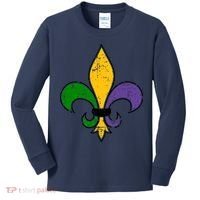 Mardi Gras New Orleans Fleur De Lis Kids Long Sleeve Shirt thumb 0
