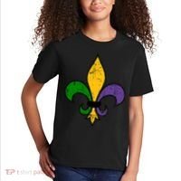 Mardi Gras New Orleans Fleur De Lis Kids T-Shirt thumb 2