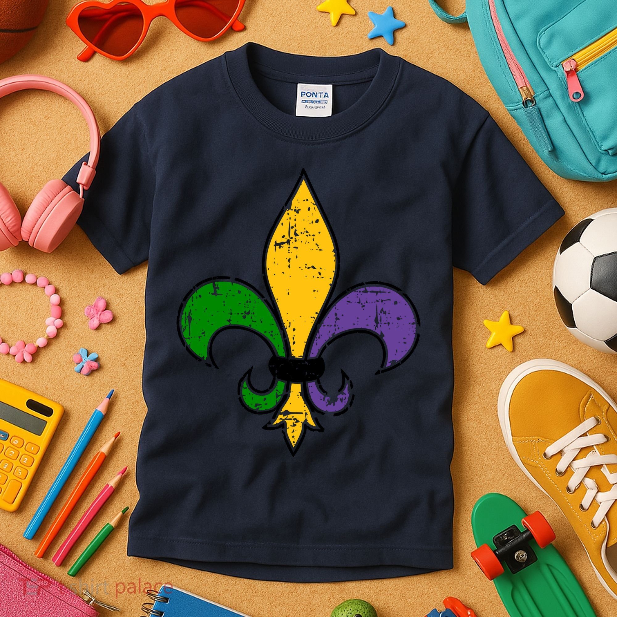 Mardi Gras New Orleans Fleur De Lis Kids T-Shirt