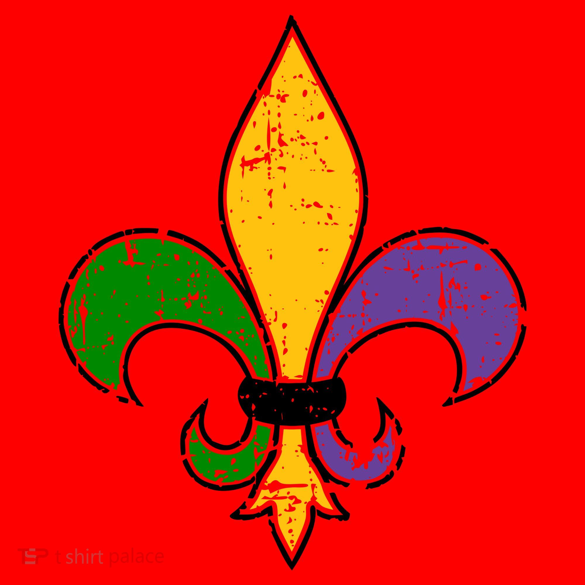 Mardi Gras New Orleans Fleur De Lis Santa Hat