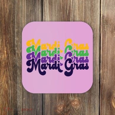 Mardi Gras New Orleans Retro Coaster