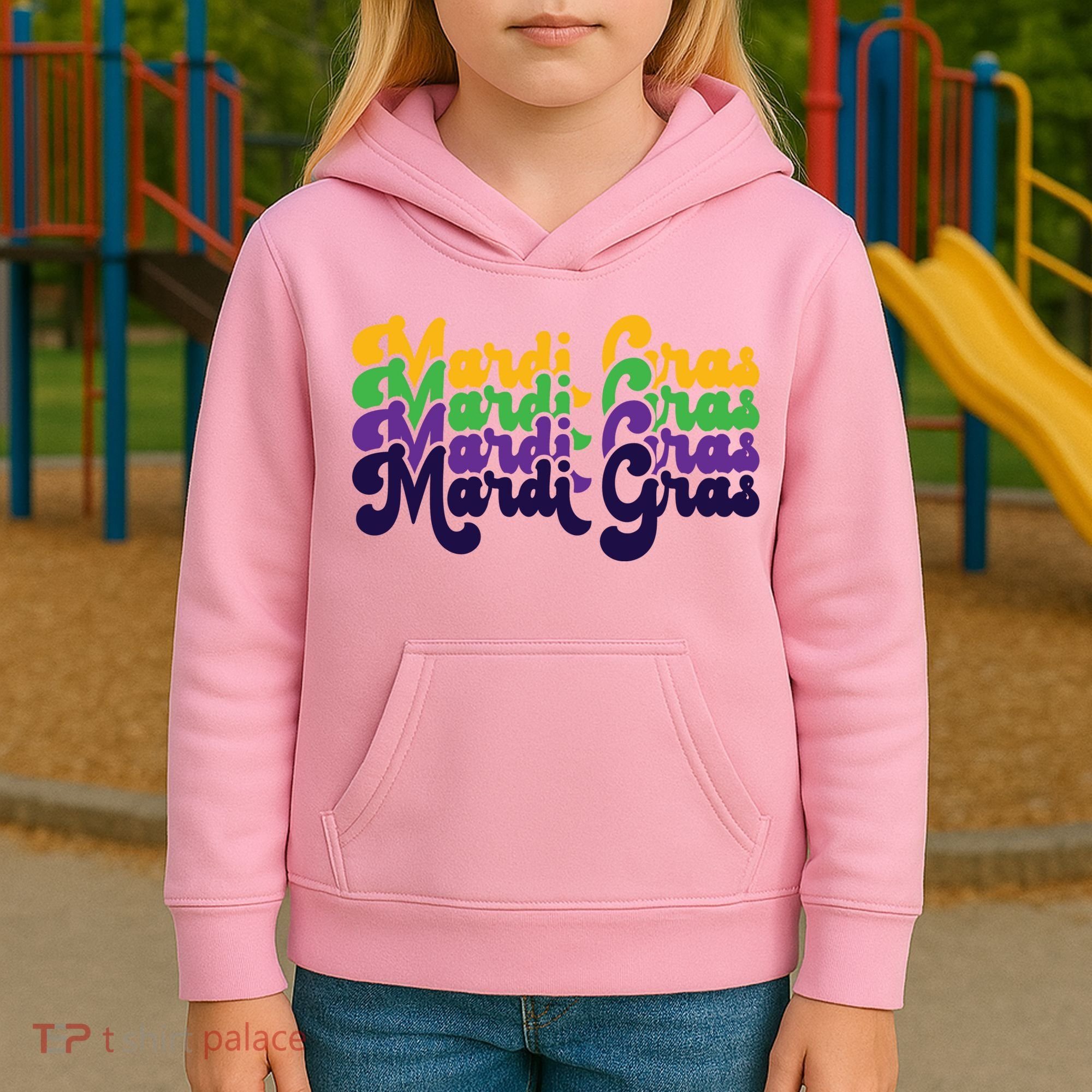 Mardi Gras New Orleans Retro Kids Hoodie