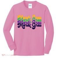 Mardi Gras New Orleans Retro Kids Long Sleeve Shirt thumb 0